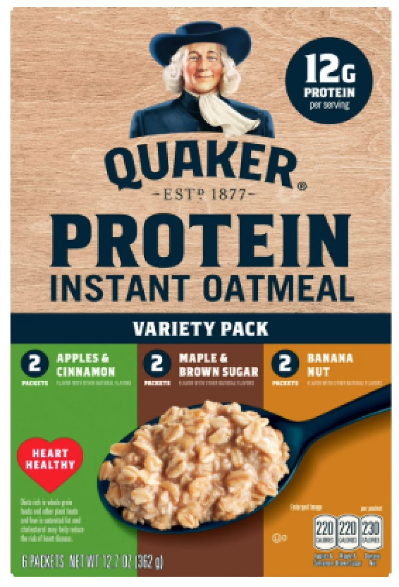 Quaker Hot Cereal Instant Oatmeal Protein Variety, 12.76 oz, 6 Count