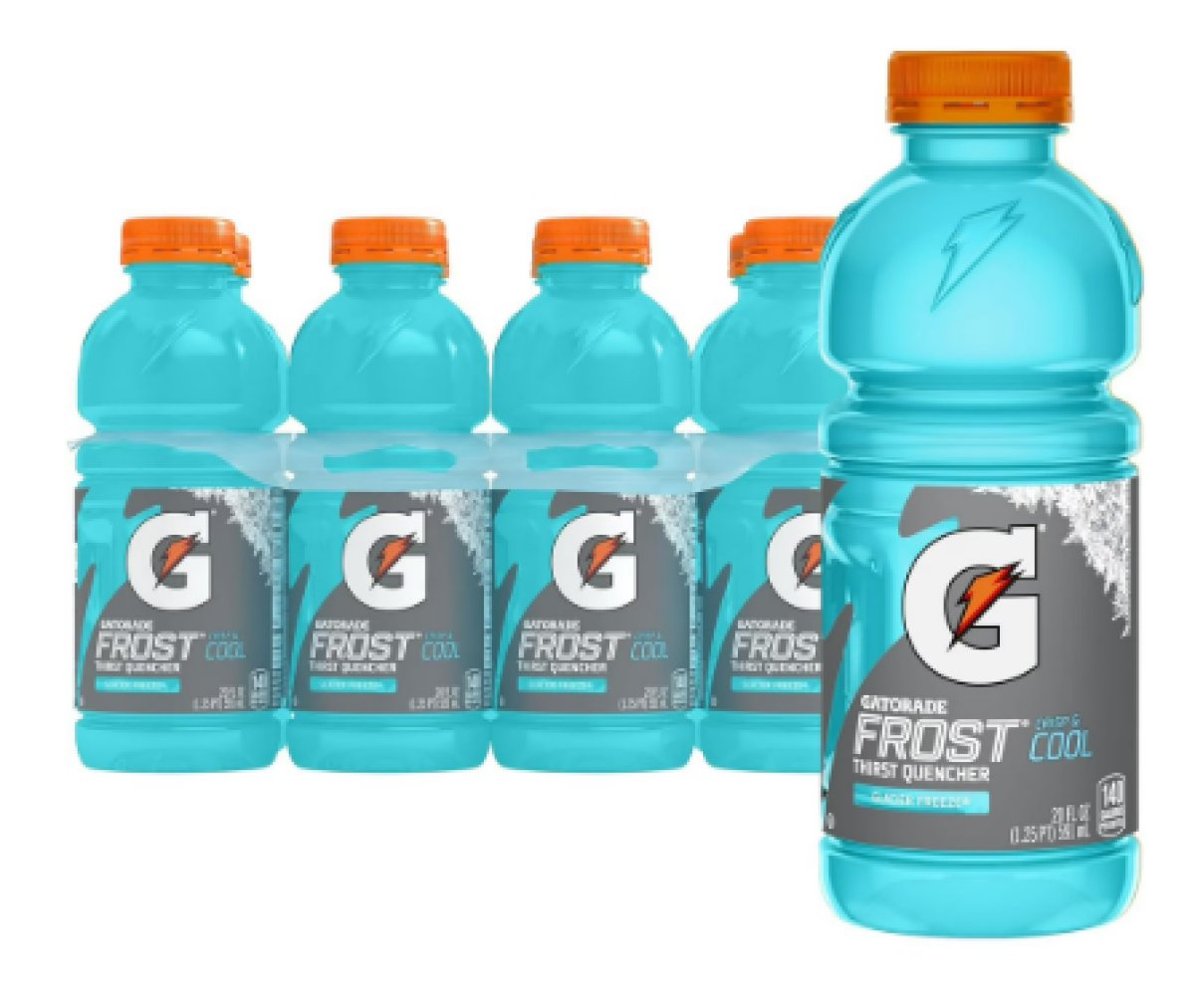 Gatorade Frost Thirsty Quencher, Glacier Freeze Sports Drink, 591 ml (20 fl oz), 8-Pack