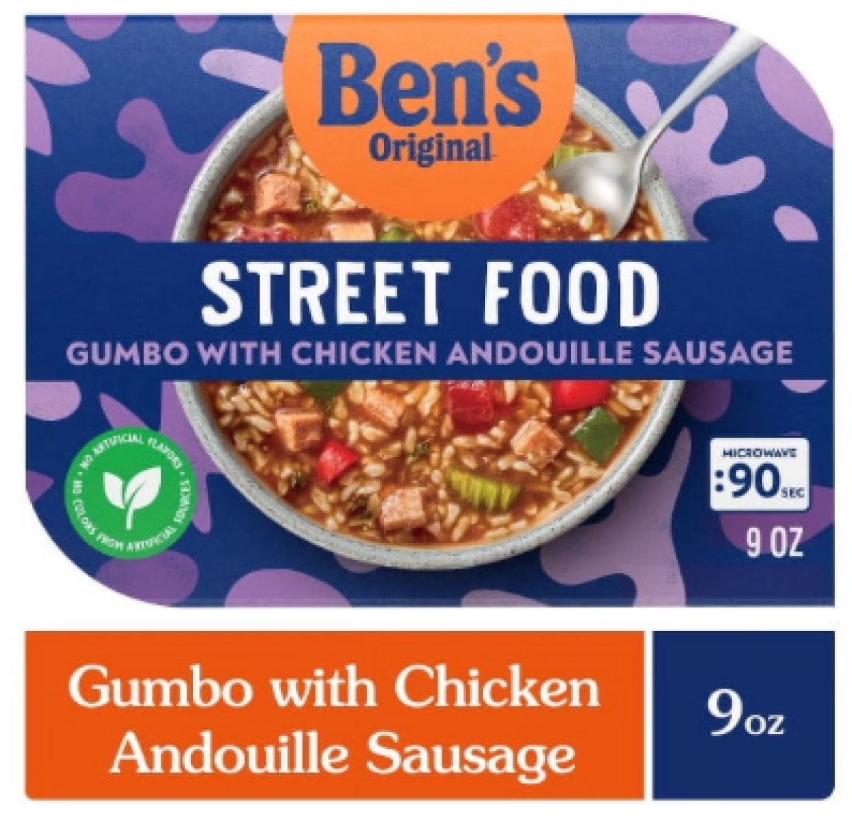 Ben's Original Street Food Gumbo Chicken and Andouille Sausage 9.0 oz. Fully Cooked. Heat and Eat in Just 90 Seconds!