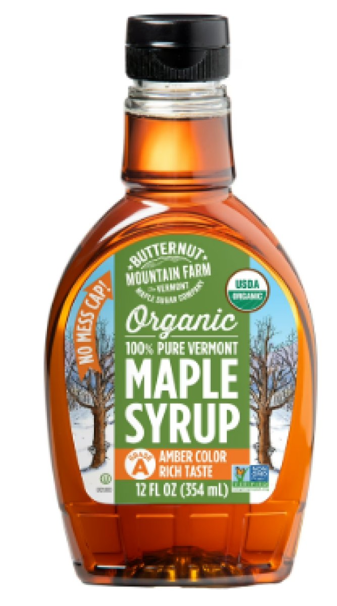 Butternut Mountain Farm Pure Organic Grade A Maple Syrup, Amber Rich Pet Bottle, Kosher, Vegan, Gluten Free