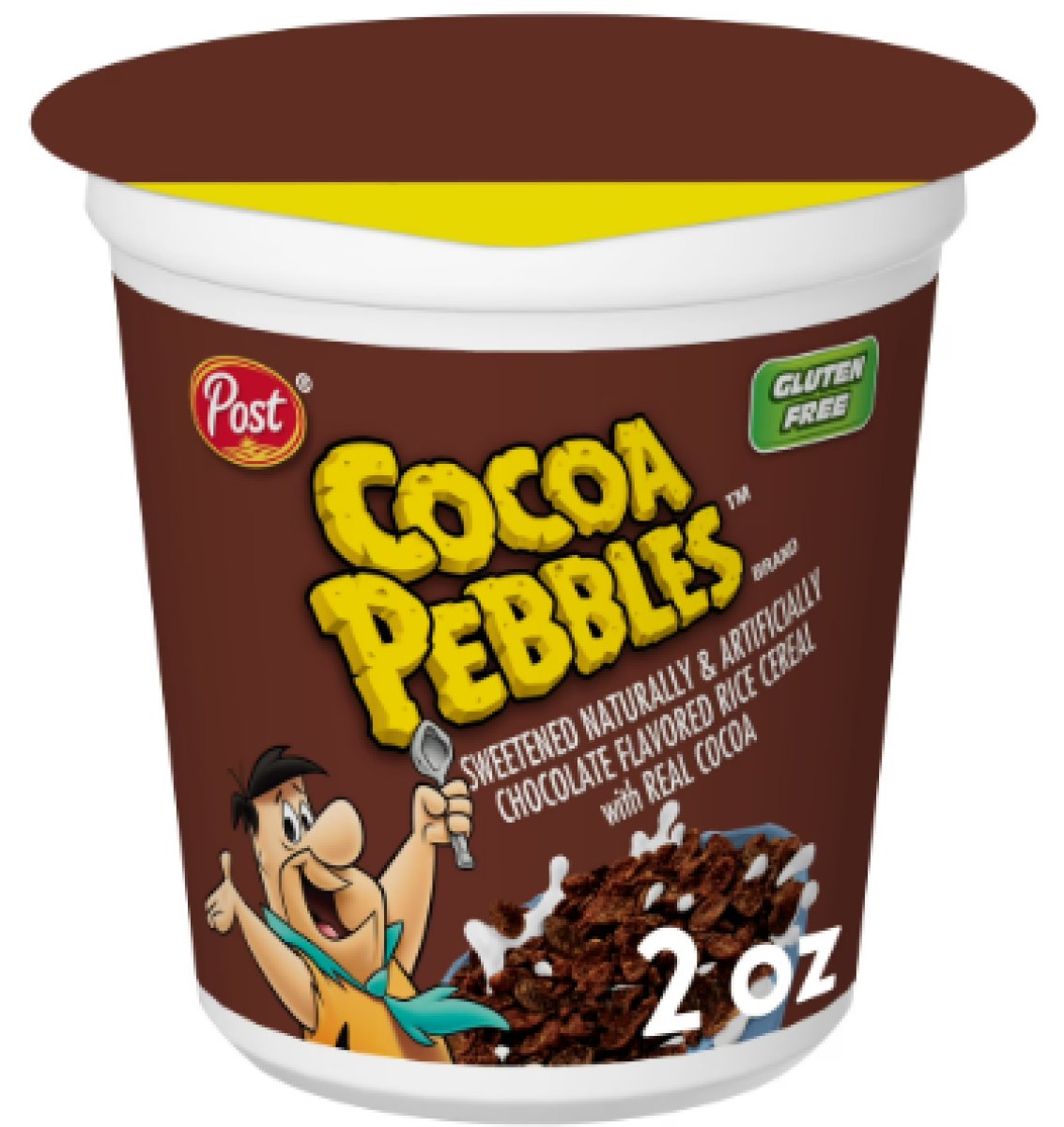 PEBBLES Post Cocoa Cereal, Chocolate Cereal for Kids, Gluten Free, 2.0 oz Single Cereal Cup