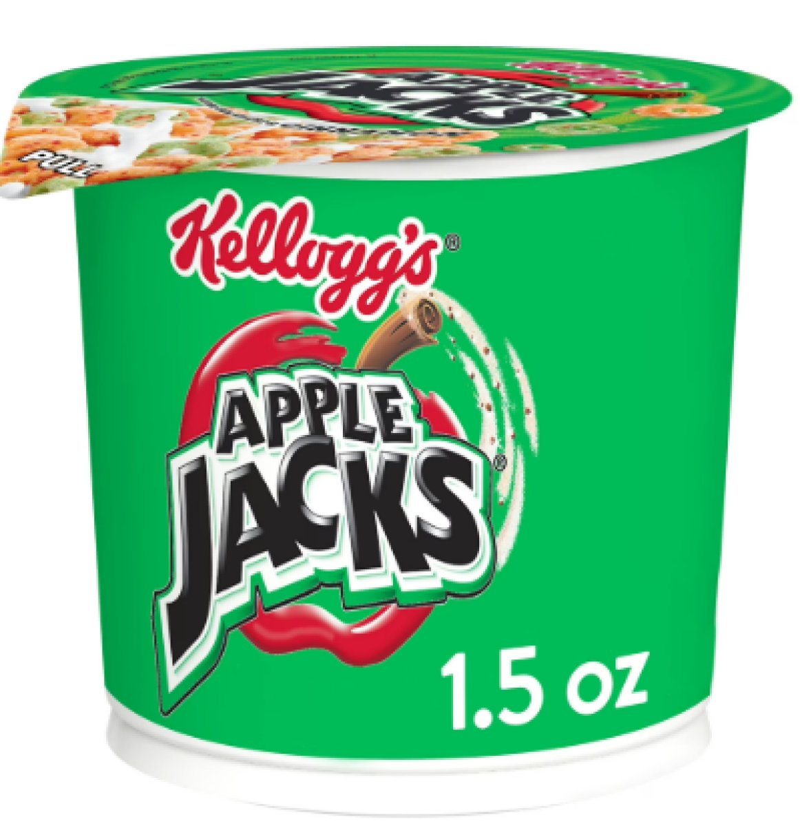 Kellogg's Apple Jacks Breakfast Cereal Cups, Children's Cereal, Family Breakfast, Original, 1.5 oz Cup (1 Cup)