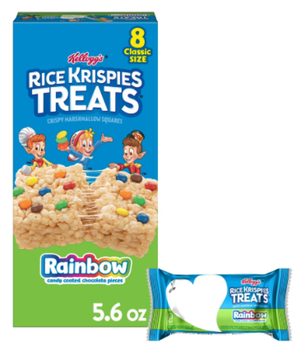 Rice Krispies Treats Rainbow Marshmallow Chewable Snack Bars, Kids Snacks, 5.6 oz, 8 Count