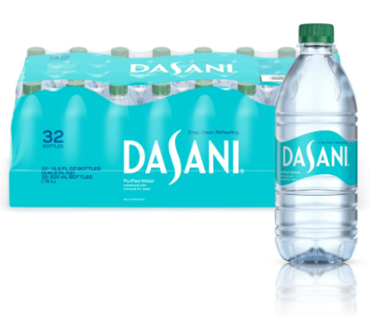 Dasani Purified Water Bottles 16.9 fl oz, 32 Pack