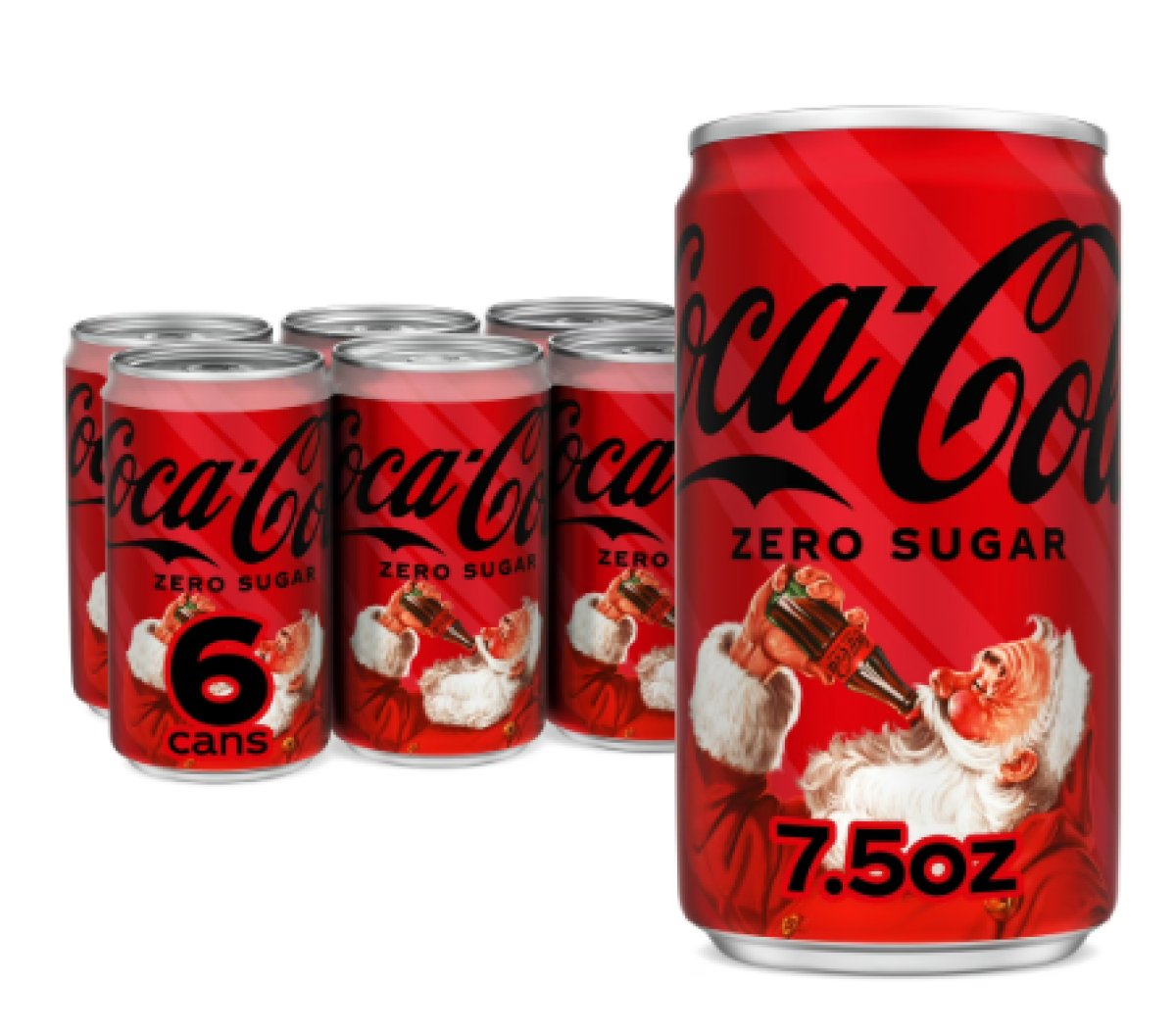 Coca-Cola Zero Sugar, Sugar-Free Soft Drink, Small Cans of 222 ml (7.5 fl oz), 6 Pack