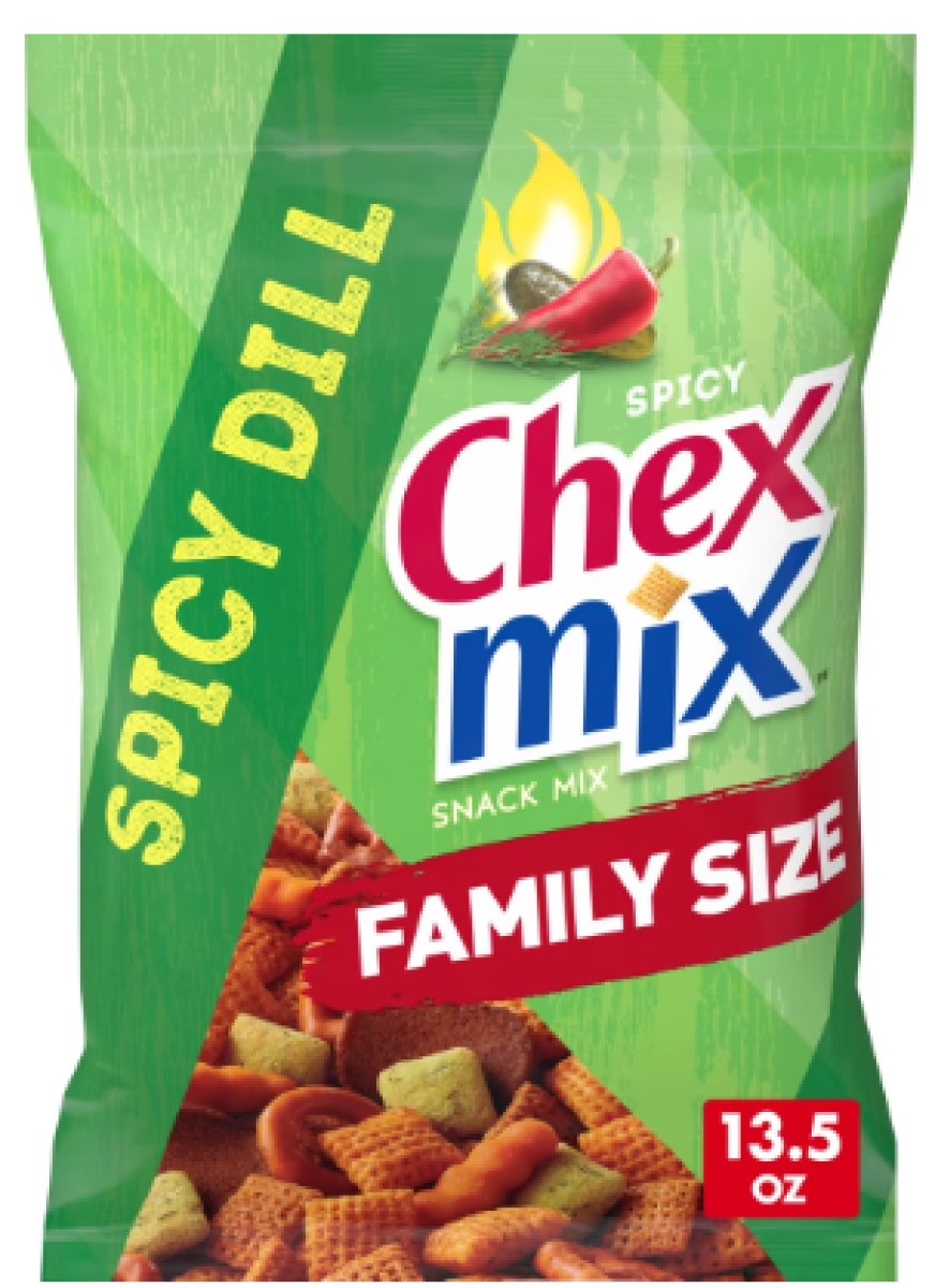 Chex Mix Spicy Dill Salty Snack Mix, Family Size, Snack Bag, 13.5 oz