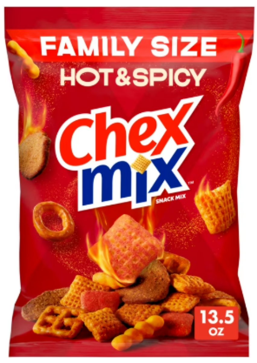 Chex Mix Spicy & Salty Snack Mix, Family Size, Snack Bag, 13.5 oz