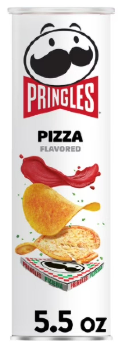 Pringles Pizza Potato Chips, Lunch Snacks, 5.5 oz Can