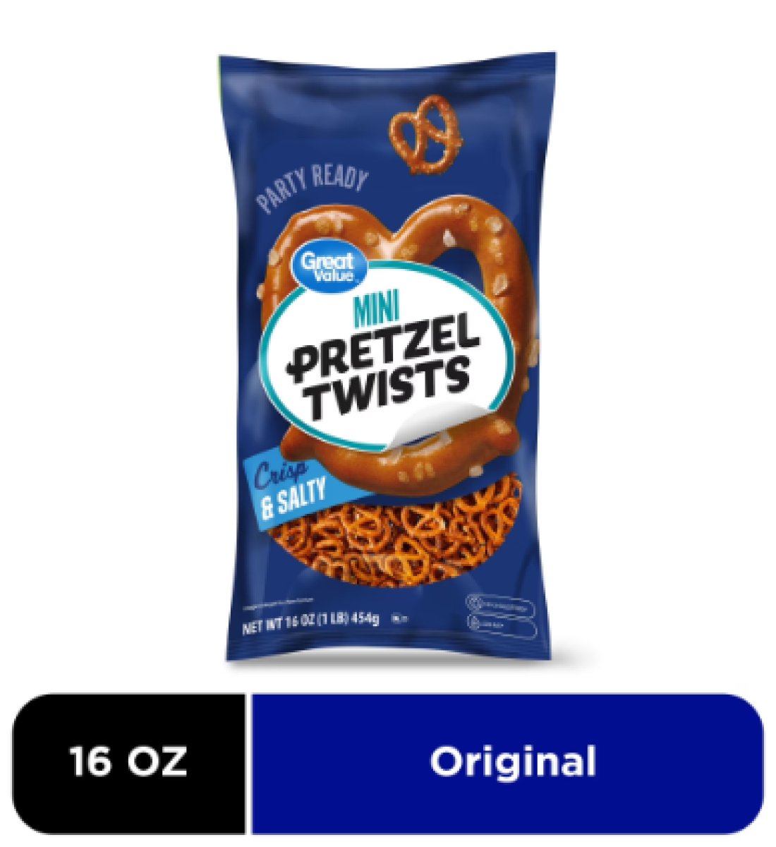 Great Value Mini Crunchy Salty Pretzel Twists 16 oz