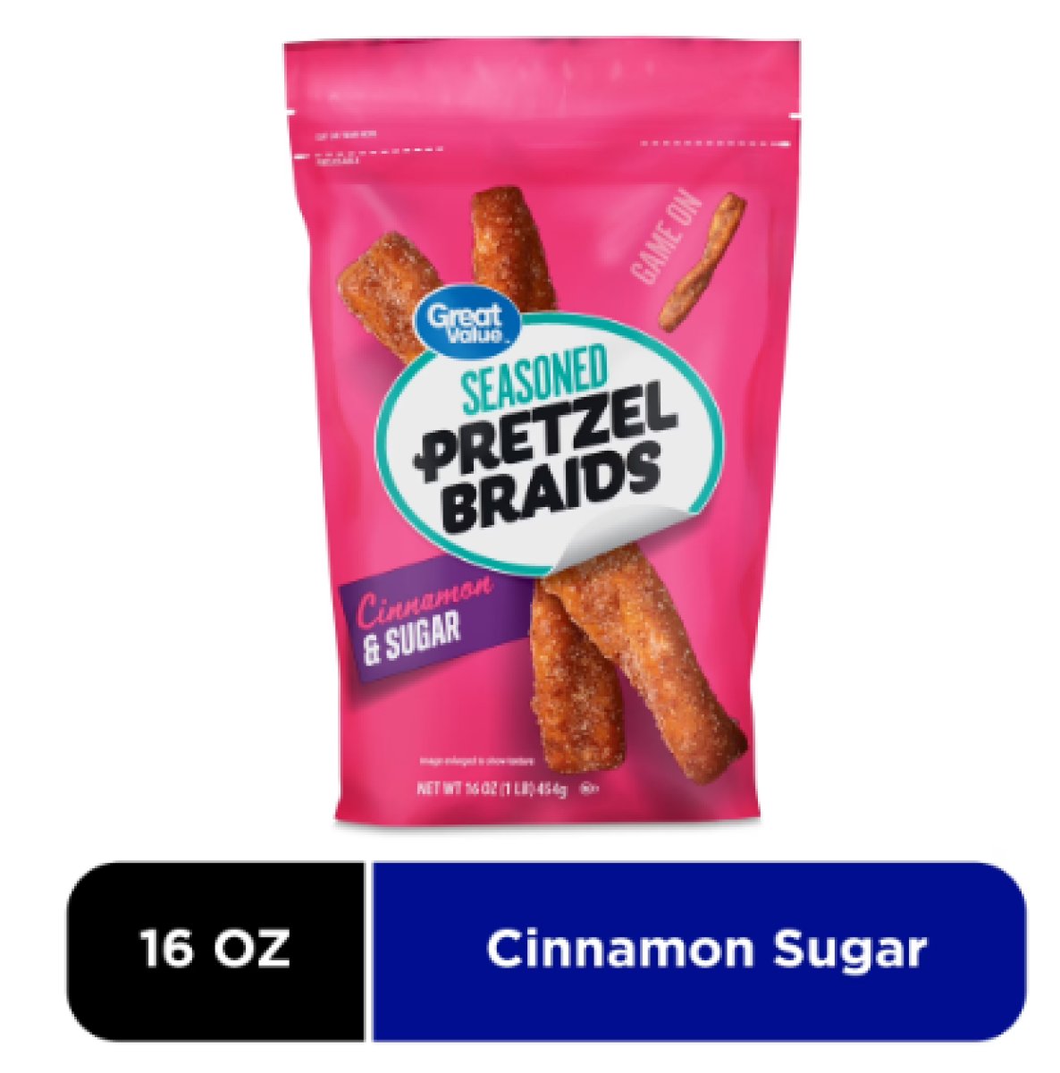 Great Value Cinnamon and Sugar Seasoned Pretzel Braids 16 oz