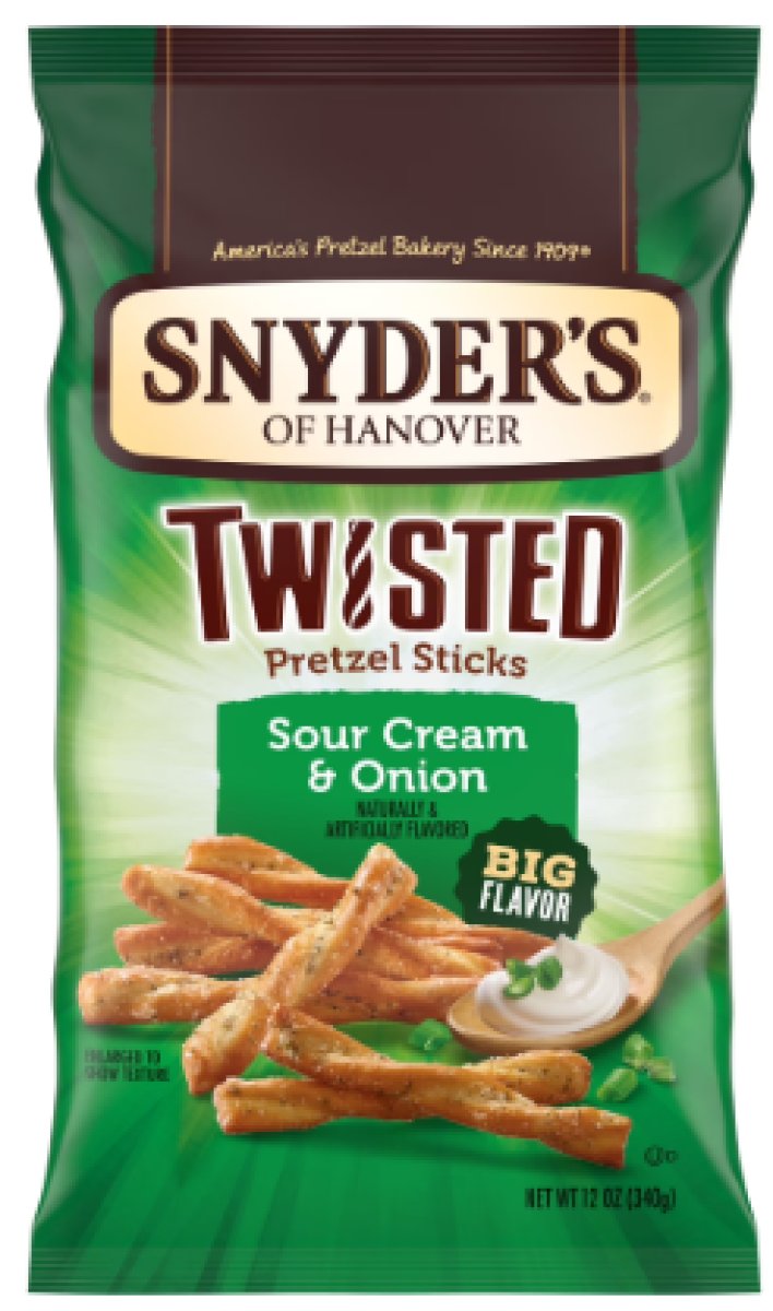Snyder's of Hanover, Sour Cream and Onion Twisted Pretzel Sticks, 12 oz