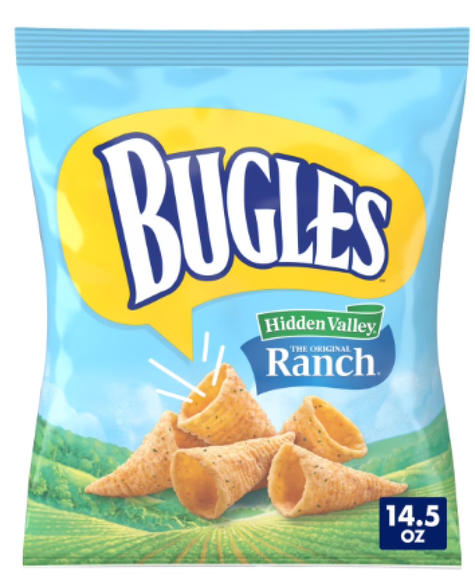 Hidden Valley Ranch Flavor Crunchy Corn Bugles Snacks, Snack Bag, 14.5 oz