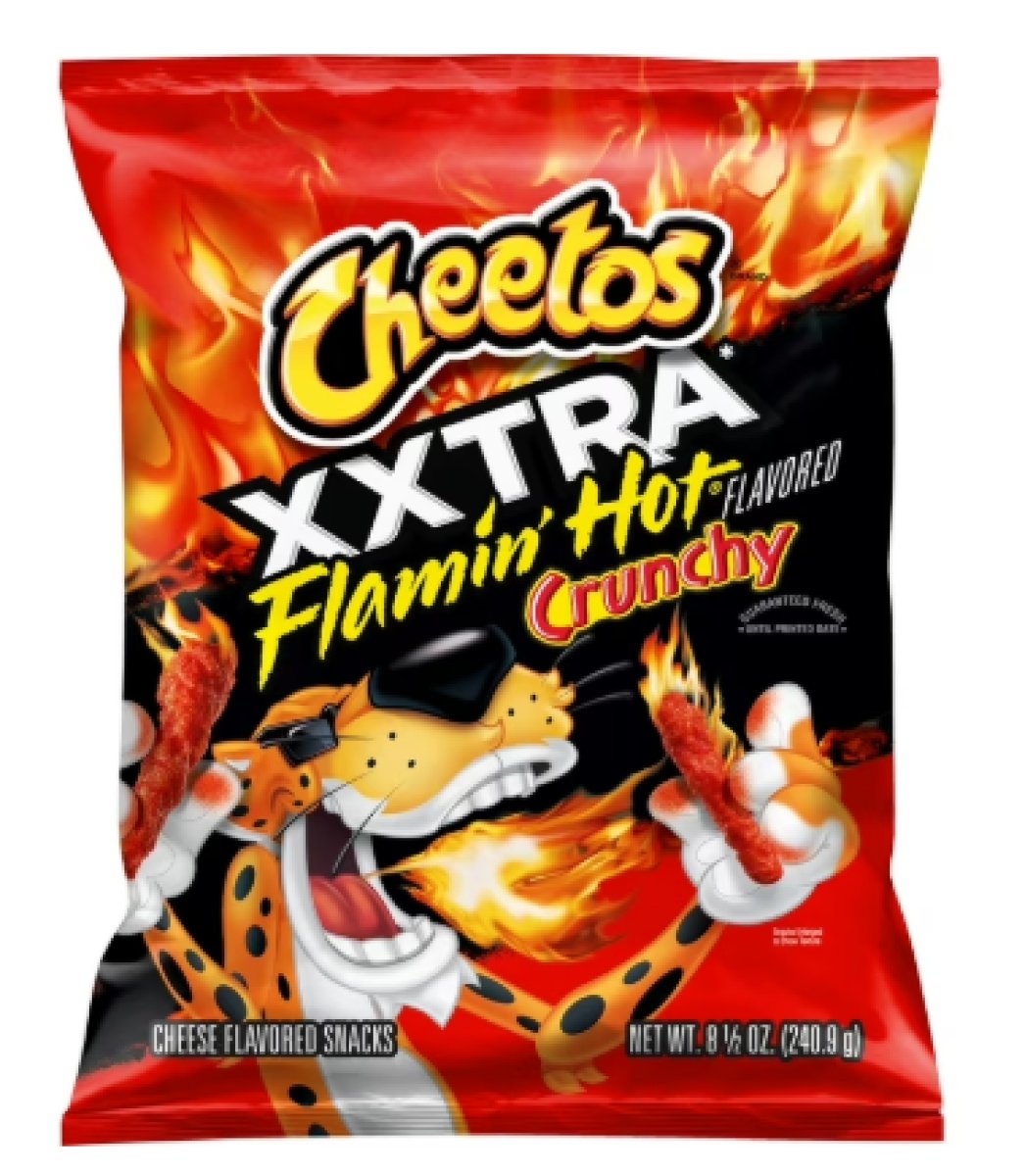 Cheetos Crunchy XXTRA Flamin' Chips Hot Cheese Flavored Snacks, 8.5 oz Bag (Packaging May Vary)