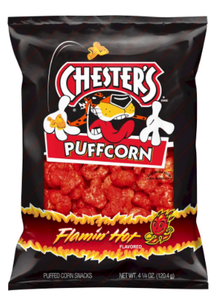 Chester's Puffcorn Flamin' Hot Flavored Puffcorn Snacks, 4.25 oz Bag