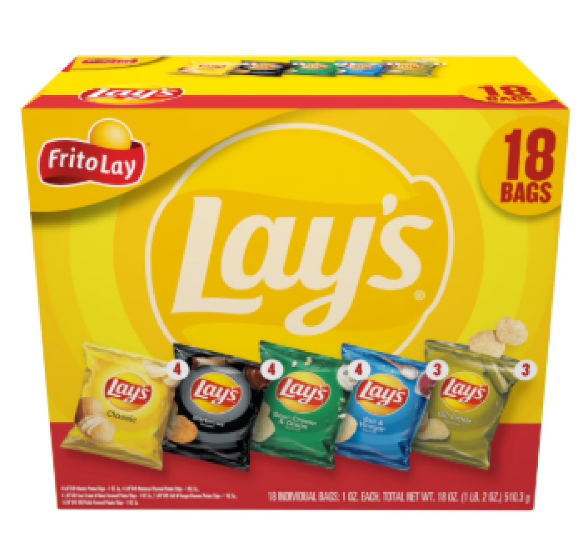 Lay's Snacks Variety Pack Mix 1 oz, 18 Count