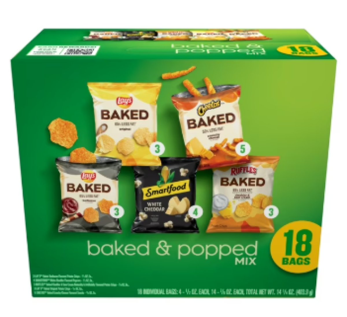 Frito-Lay Variety Pack of Baked and Popped Chips, 18 Count Multipack