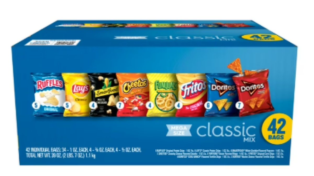 Frito Lay Classic Mix Chip Variety Pack Mega Size, 1 oz, 42 Count