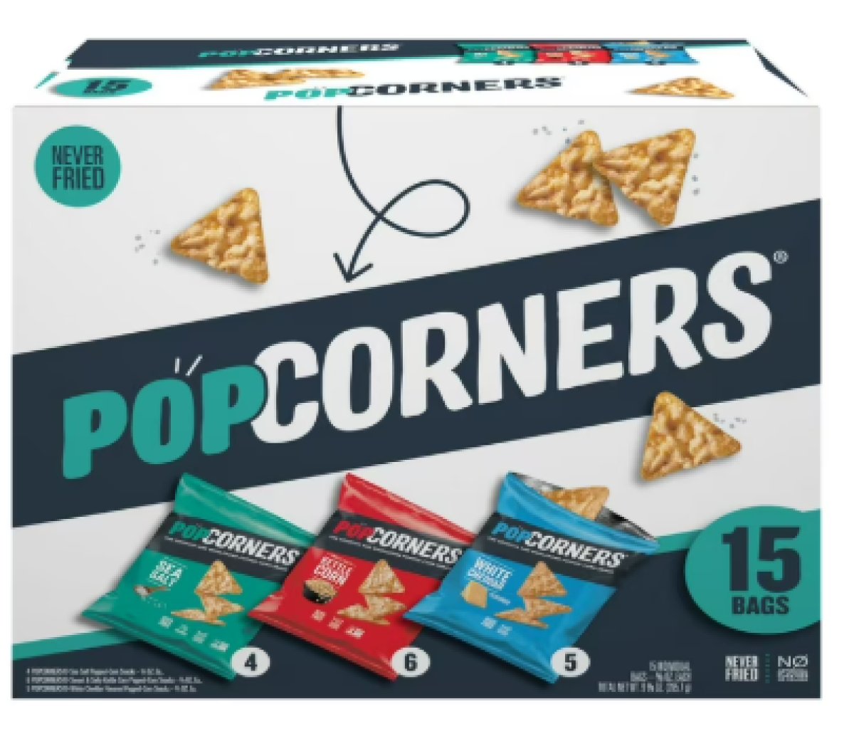 PopCorners Corn Snack Chips, Variety Pack of 3 Flavors, Multipack of 15 Units