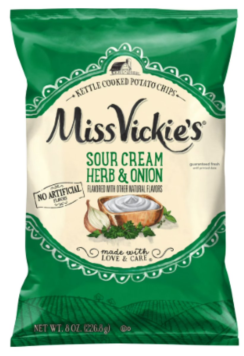 Miss Vickie's Kettle Cooked Onion and Herb Chips with Sour Cream 8 oz Bag