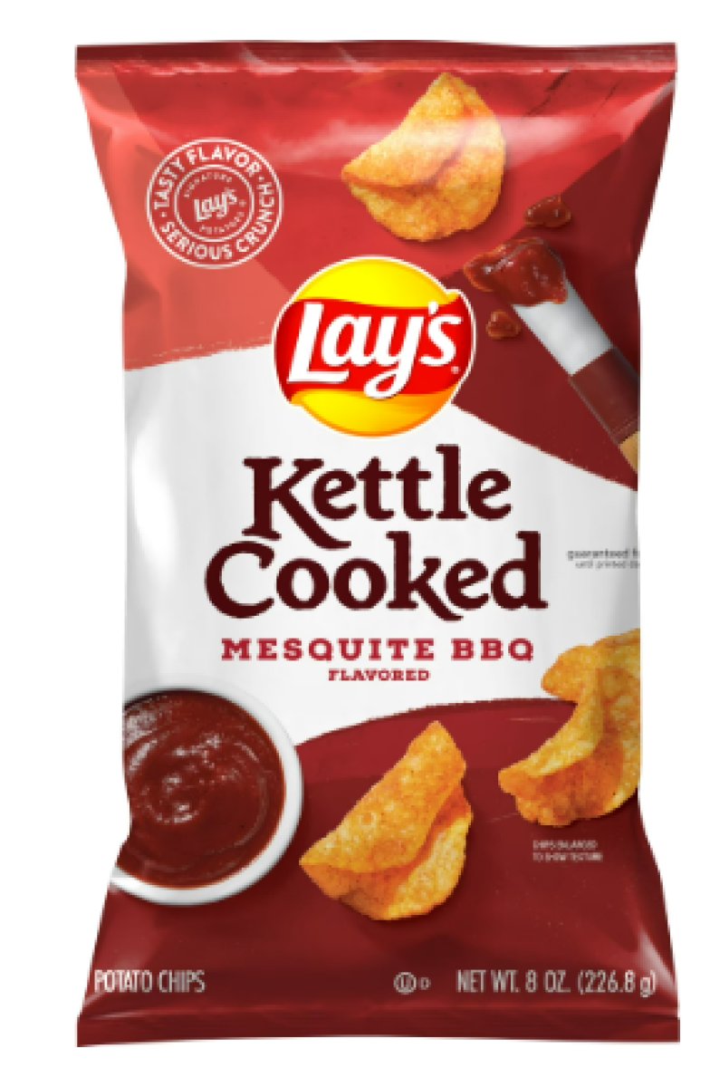Lay's Mesquite BBQ Flavored Potato Chips Kettle Cooked 8 oz Bag