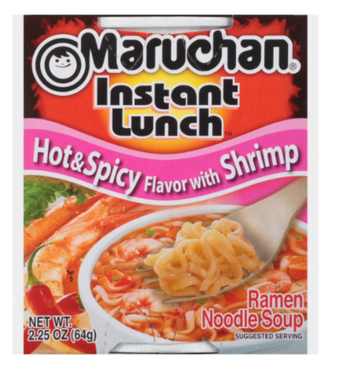 Maruchan Instant Lunch Ramen Noodles, Spicy Shrimp Flavor, Shelf Stable, 2.25 oz Cup