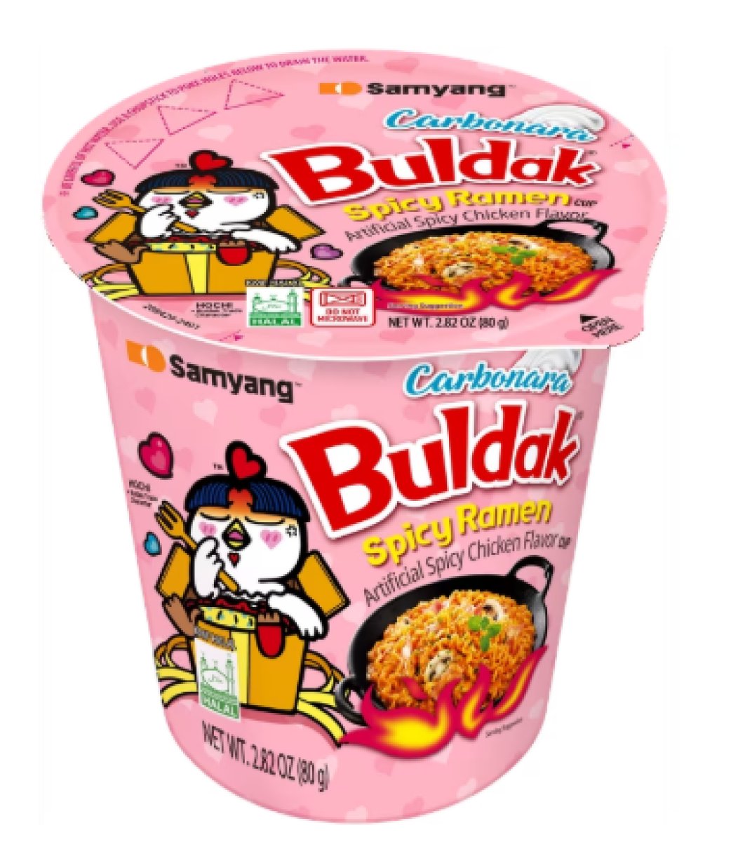 Samyang Buldak Spicy Chicken Carbonara Instant Noodle Soup Cup, 2.82 oz