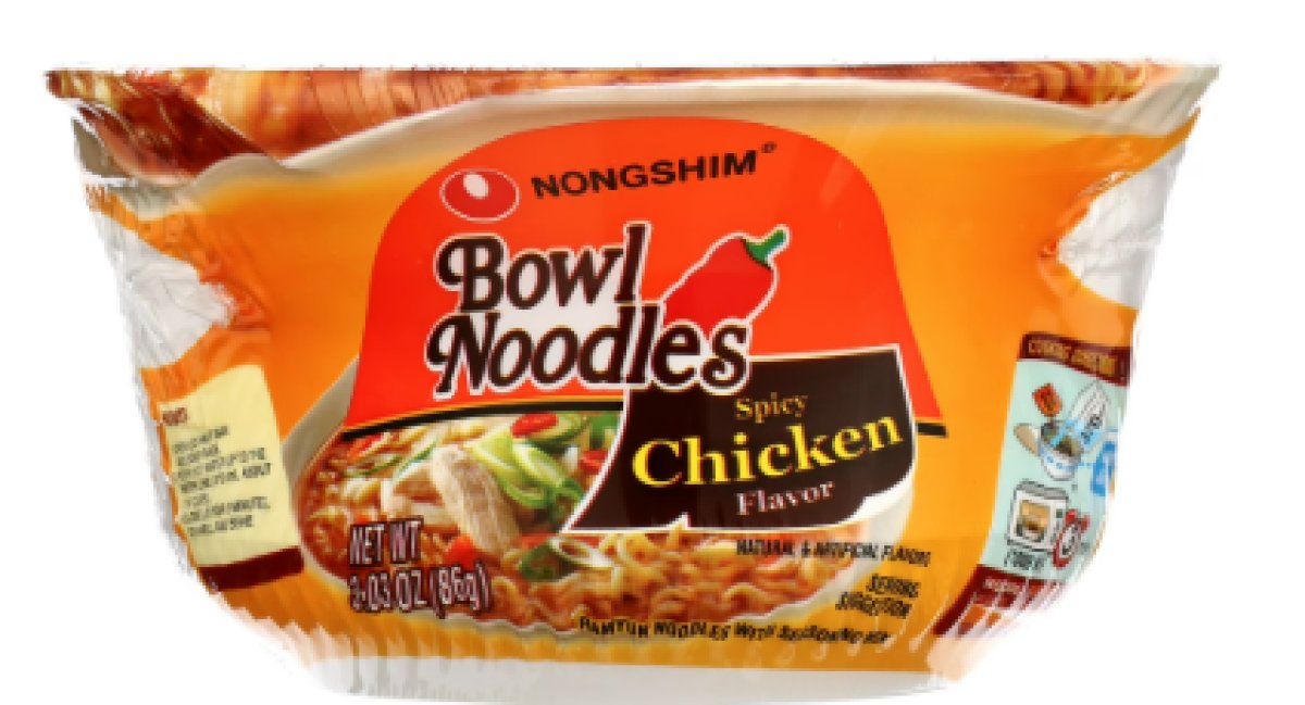 Nongshim Bowl Noodle Spicy Chicken Ramen Noodle Soup Bowl, 3.03 oz x 1, Stable in Storage