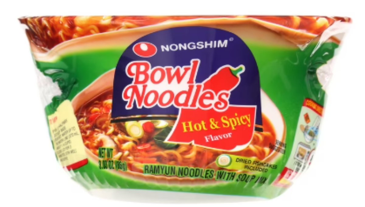 Nongshim Bowl Noodle Bowl Spicy Meat Ramyun Ramen Noodle Soup Bowl, 3.03 oz x 1 Unit, Stable in Storage