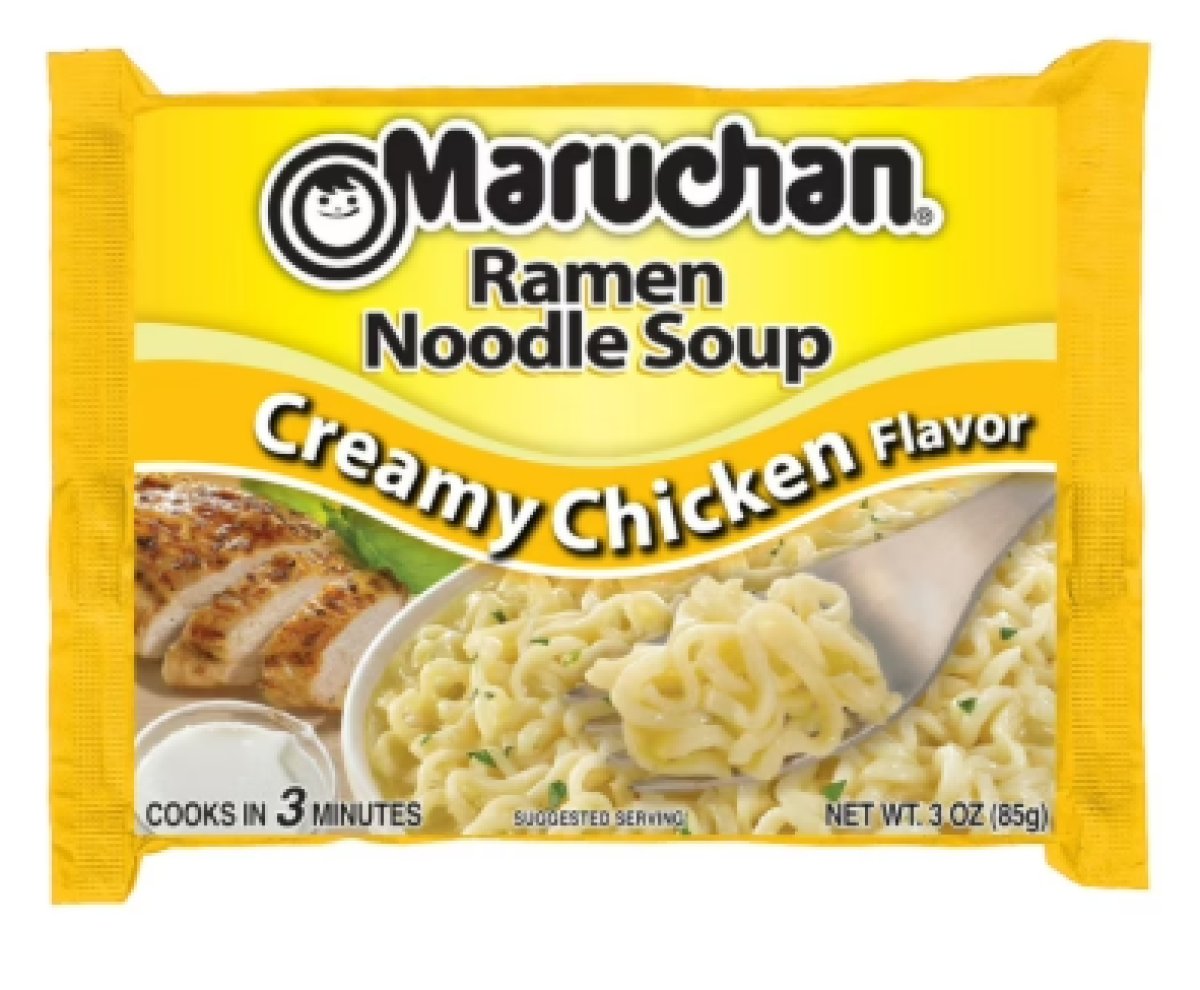 Maruchan Ramen Noodle Soup, Creamy Instant Noodles with Chicken Flavor, Shelf Life Stable, 3 oz Pack