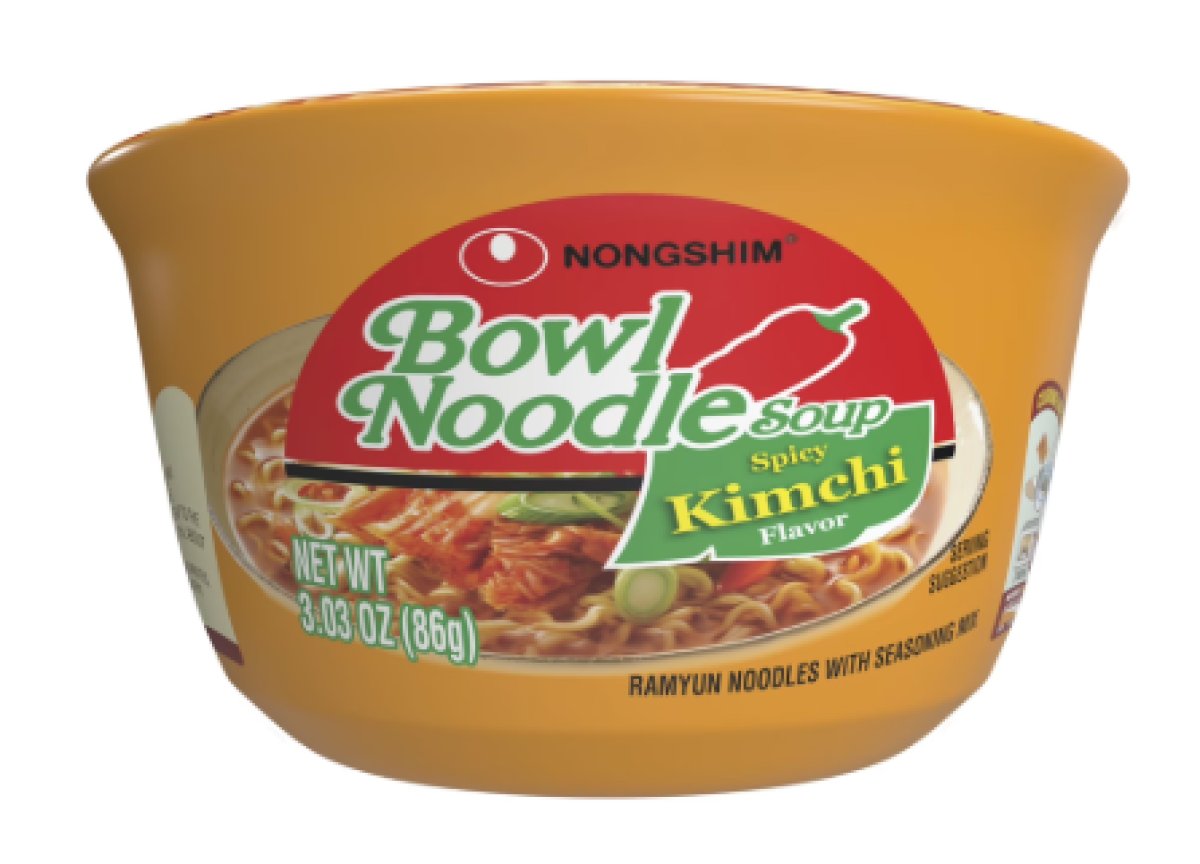 Nongshim Bowl Noodle Bowl, Spicy Kimchi Ramen Noodle Soup Bowl, 3.03 oz x 1 Unit, Stable in Storage