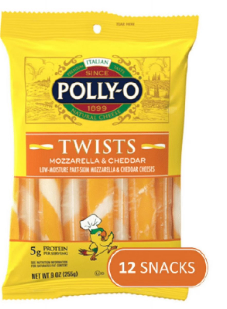Polly-O Twists Mozzarella and Cheddar Cheese Snacks, 12-Count Bars