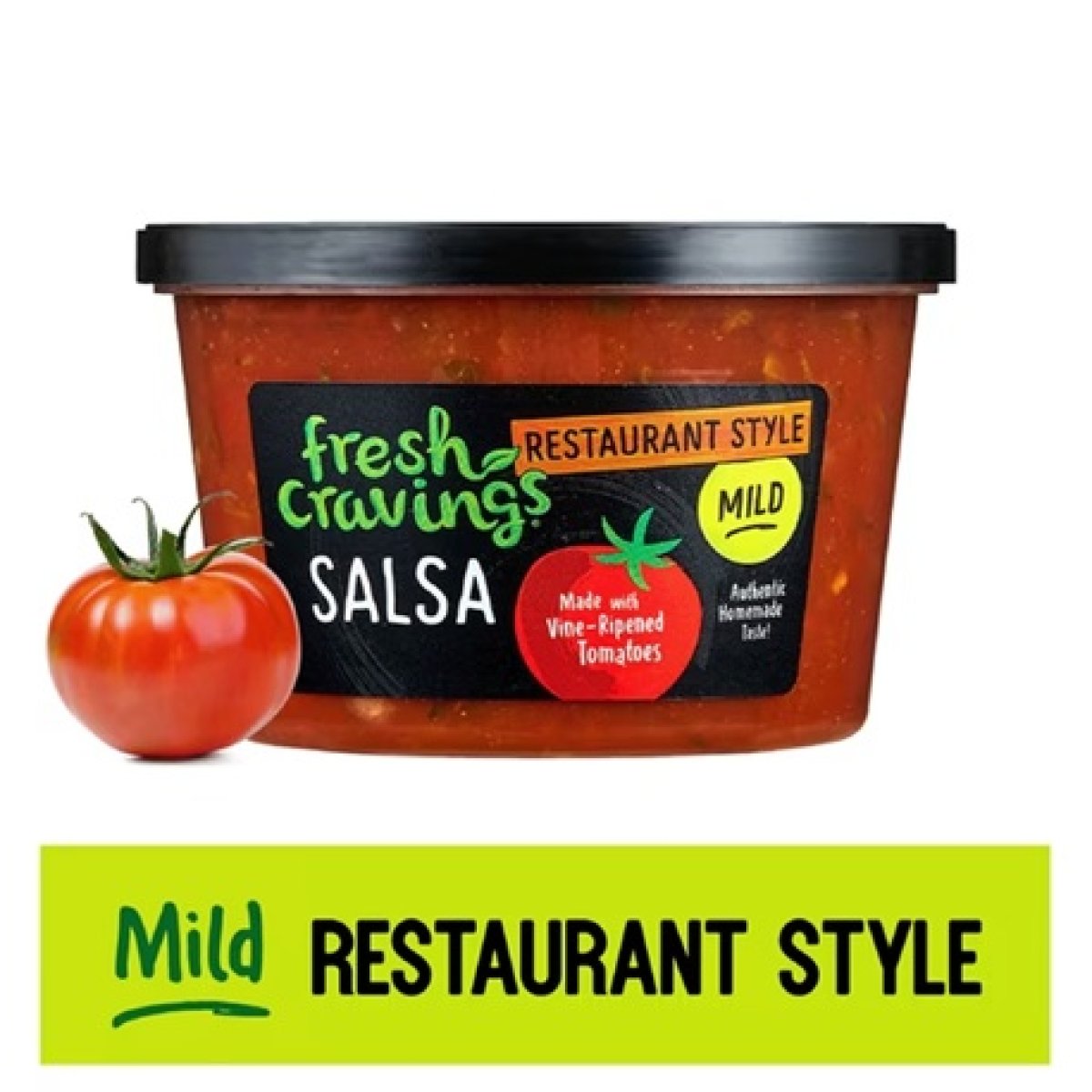 Fresh Cravings Restaurant Style Mild Salsa, 16 oz. Ready to Eat, Gluten Free, Recyclable Packaging, Keep Refrigerated.