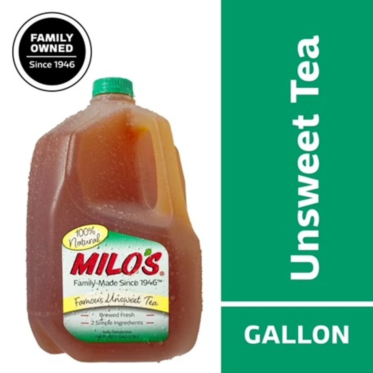 Milo's 100% Natural Famous Unsweet Iced Tea, 128 fl oz Jug