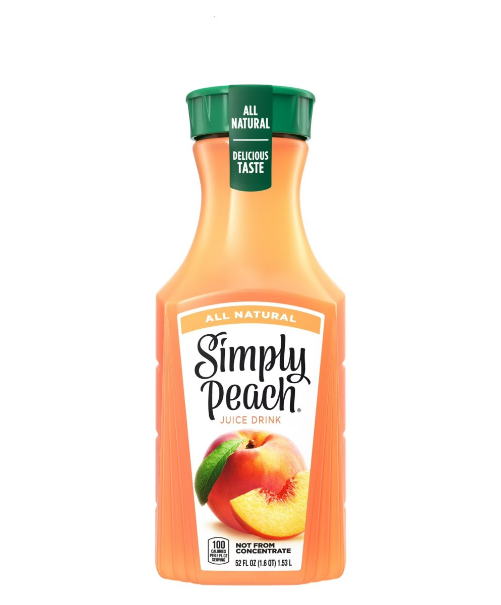 Simply Non-GMO Natural Peach Fruit Juice, 52 fl oz Bottle
