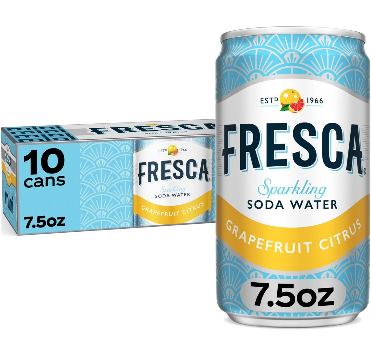 Fresh Citrus Soda Refrigerator Pack 7.5 fl oz, 10-Pack Mini Cans