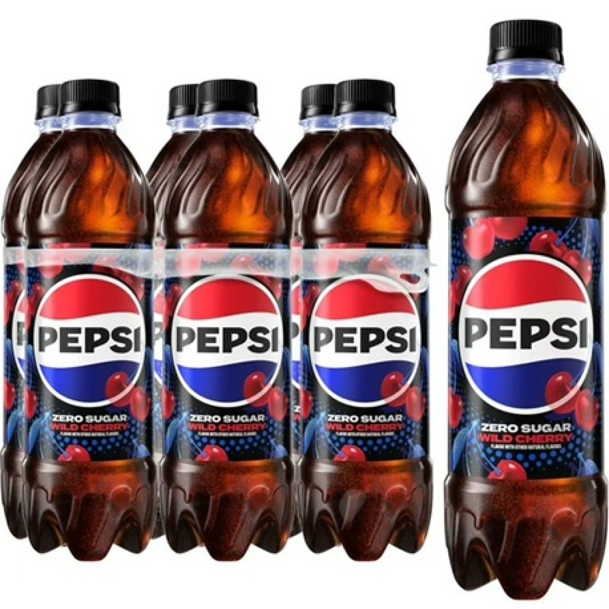 Pepsi Zero Sugar Soda Wild Cherry 16.9 fl oz, 6 Count Bottles