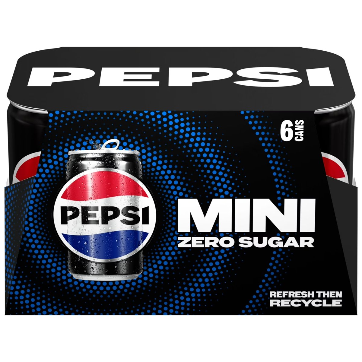 Pepsi Zero Sugar Soda Pop Cola 7.5 fl oz 6 Pack, Paperboard, Allergens not contained