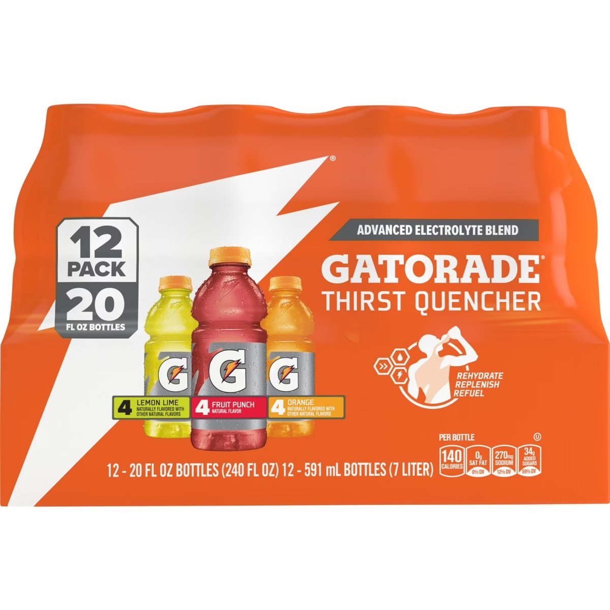Gatorade Thirst Quencher Variety 20 fl oz, 12 Count
