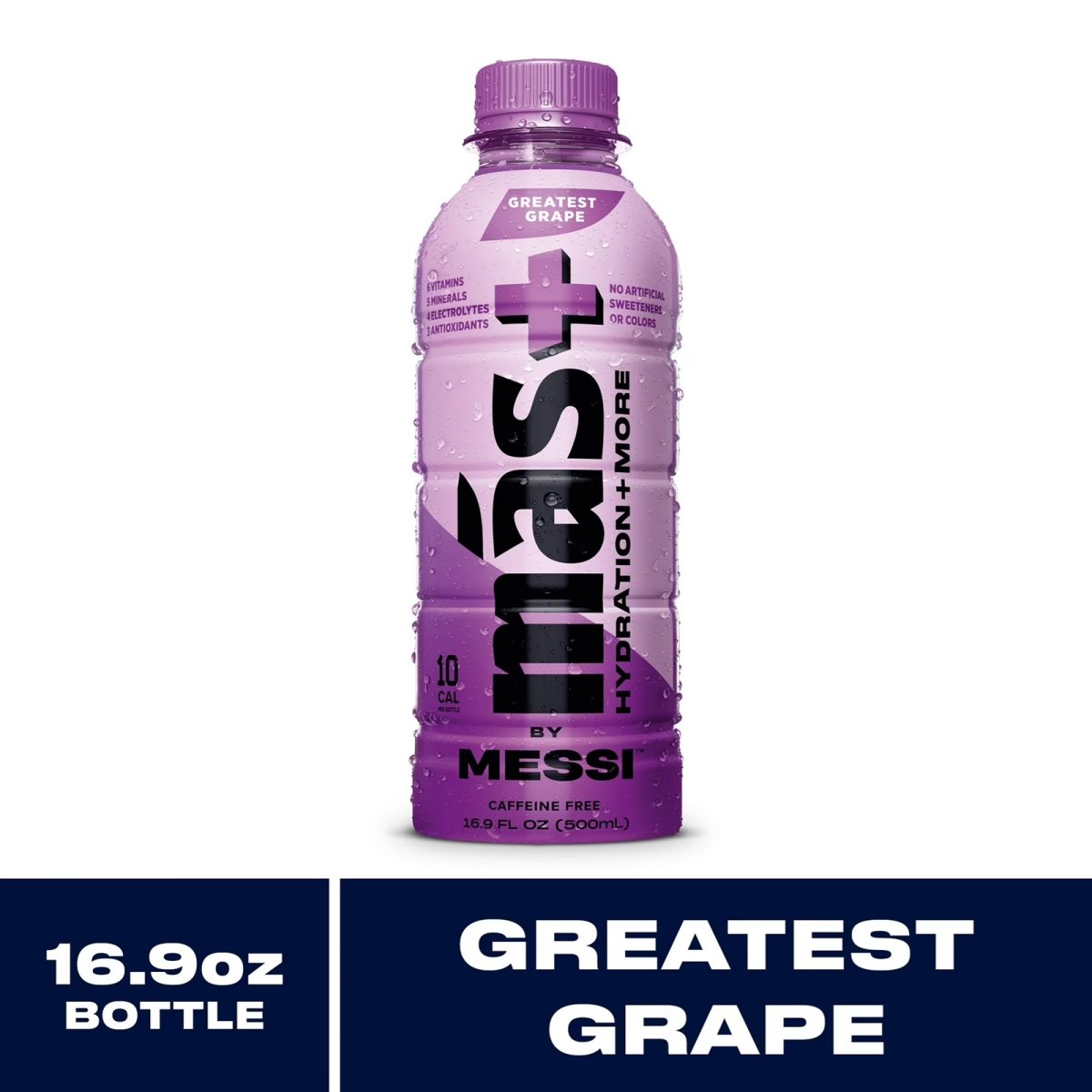 Más+ by Messi Hydration Sports Drink Greatest Grape, 16.9 fl oz Bottle