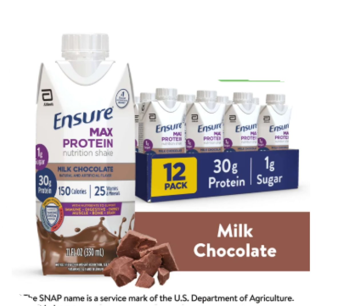 Ensure Max Protein Shake, 30g of Protein, Milk Chocolate, 11 fl oz, 12 Pack