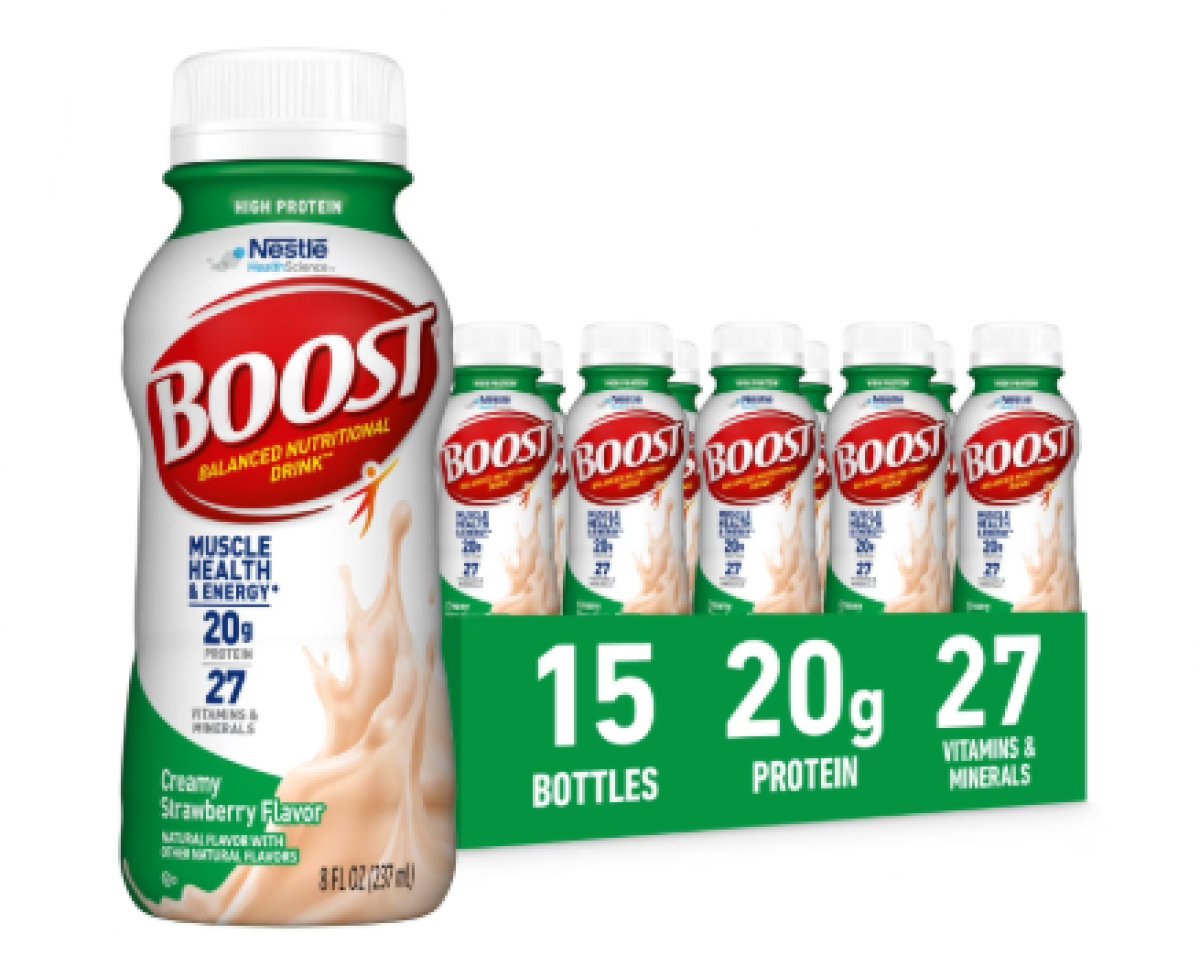 BOOST 20g High Protein Nutritional Shakes, Creamy Strawberry, 8 fl oz, 15 Pack