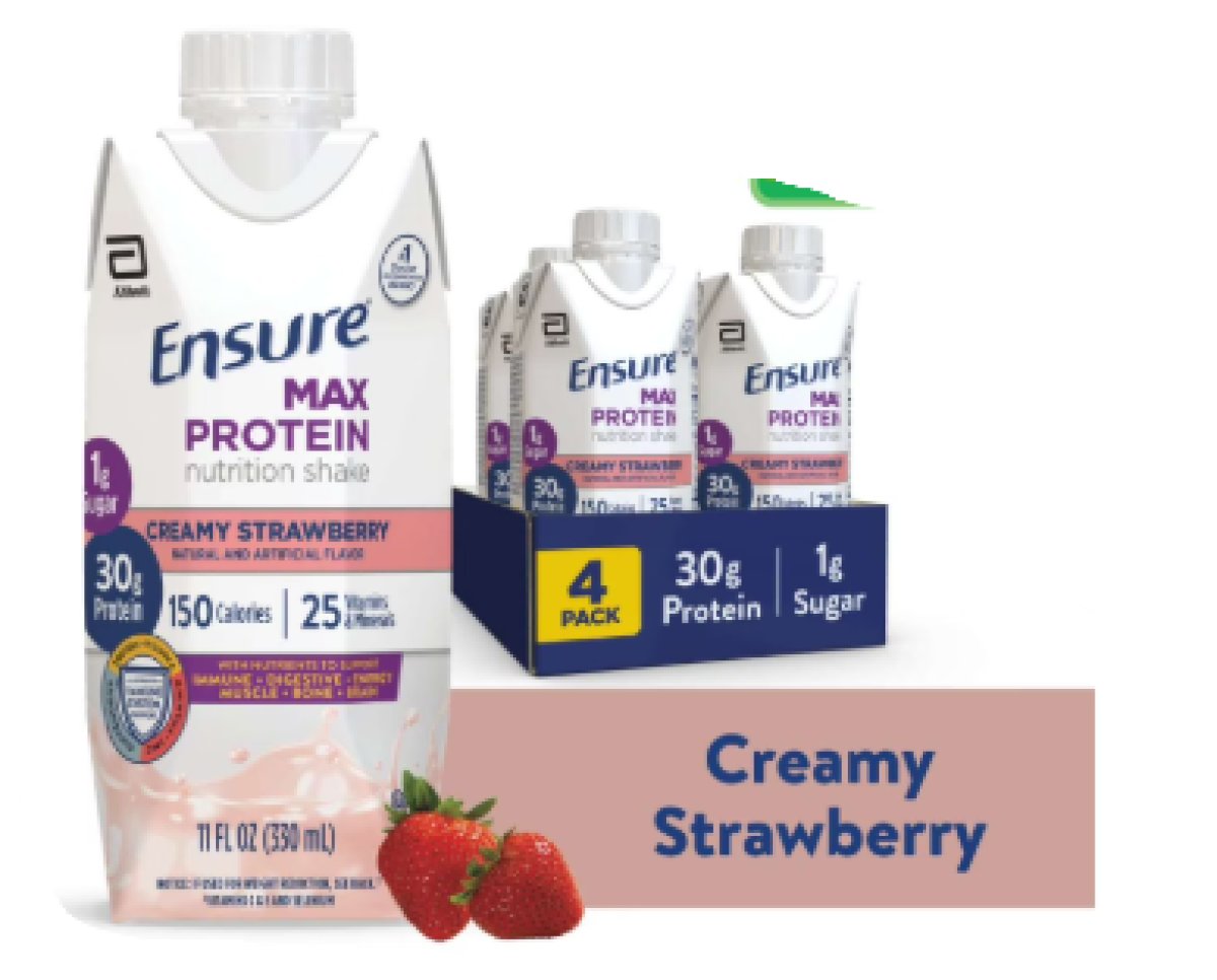 Ensure Max Protein Shake, 30g of Protein, Creamy Strawberry, 11 fl oz, 4 Pack