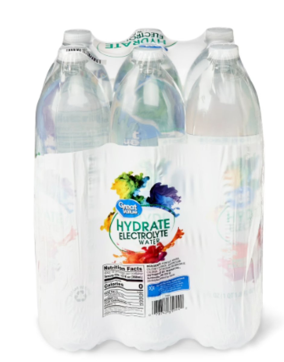 Great Value Hydrated Electrolyte Water 33.8 fl oz, 6 Units