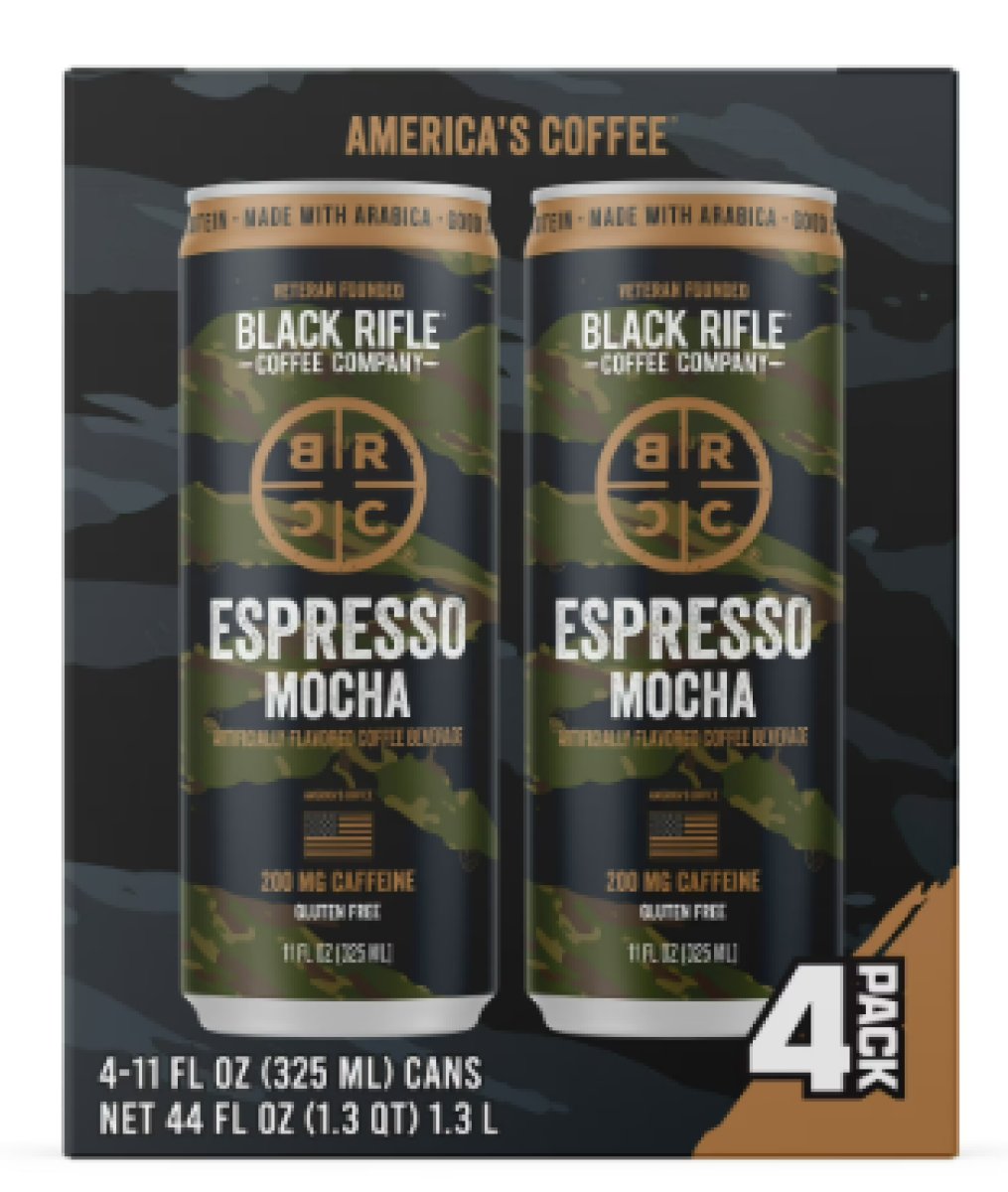 Black Rifle Coffee Company Iced Espresso Mocha, Ready to Drink for Instant Energy, 4 Pack, 11 oz, Can