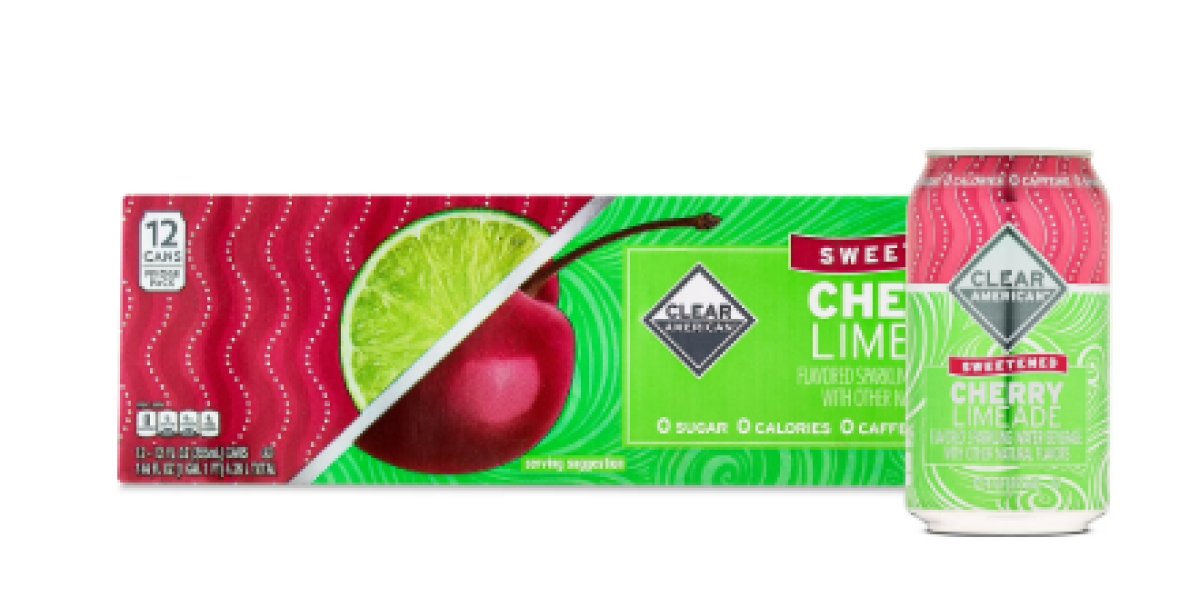Clear American Sparkling Water Lime and Cherry 12 fl oz, 12 Units