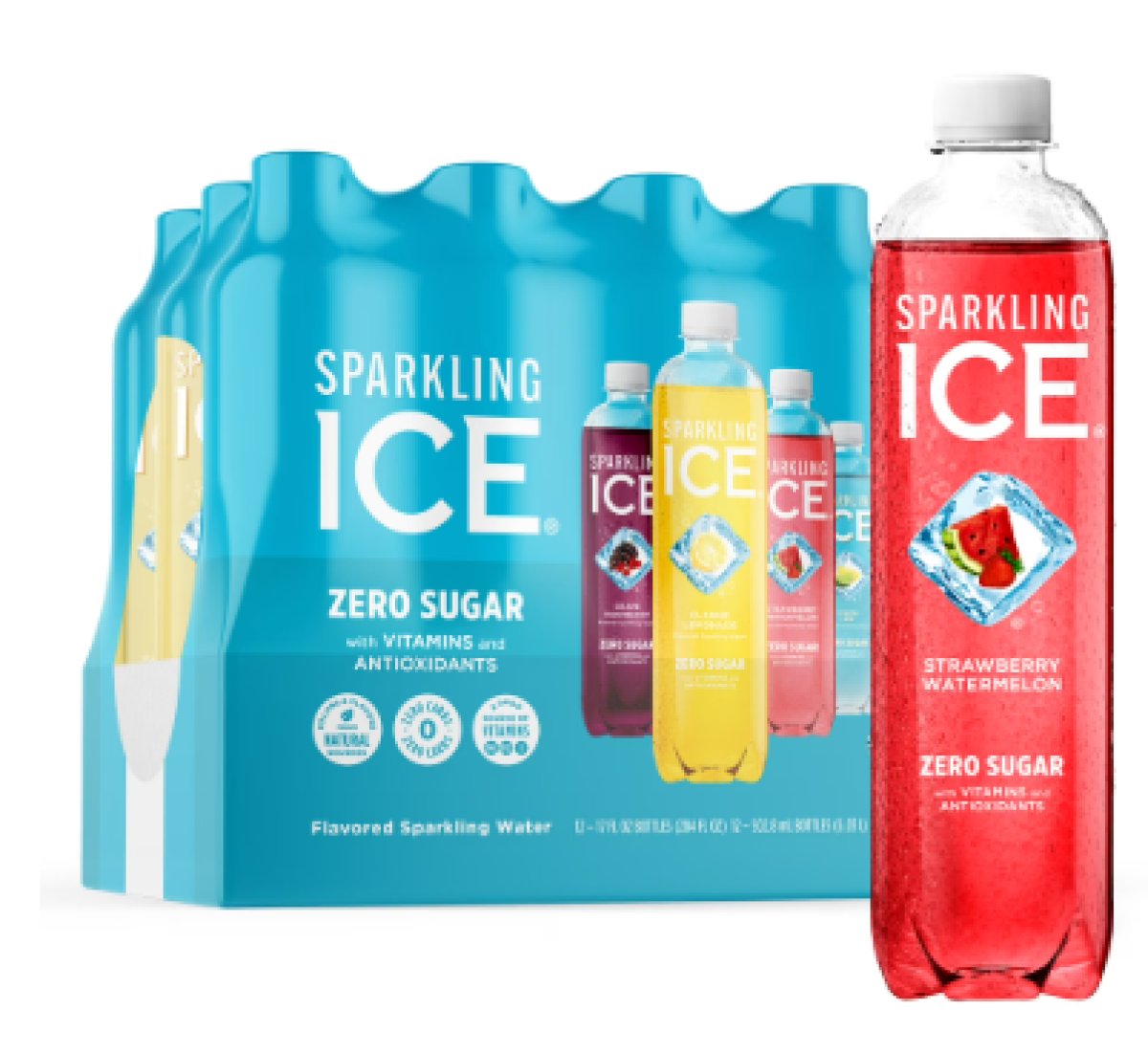 Sparkling Ice Blue, Variety Pack, Flavored Sparkling Water, 500 ml (17 fl oz), 12 Units