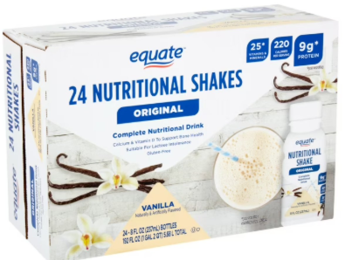 Equate Original Vanilla Meal Replacement Nutritional Shakes, 8 fl oz, 24 Count