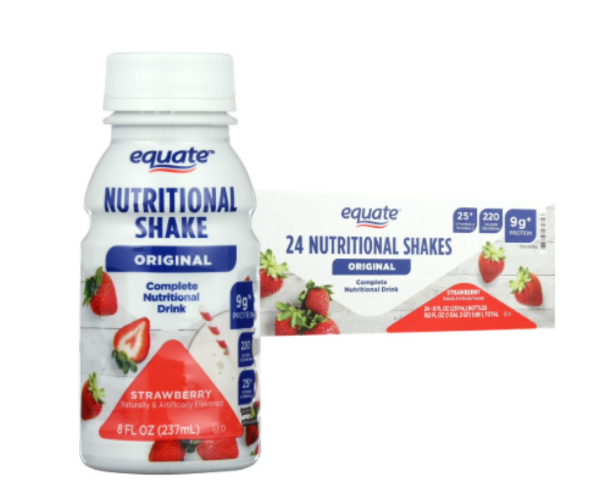 Equate Original Strawberry Nutritional Shake, 8 fl oz, 24 Units