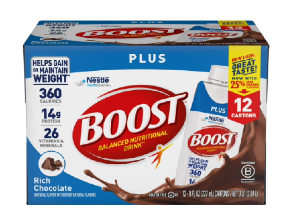 Boost Plus Rich Chocolate Nutritional Drink, 14 G of Protein, 8 Fl Oz, 12 Units