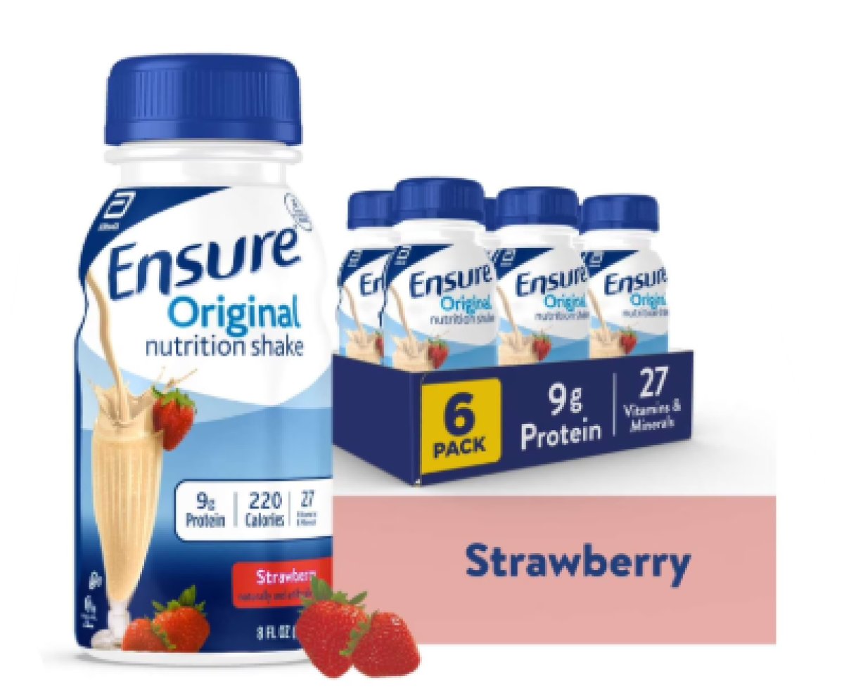 Ensure Original Nutritional Meal Replacement Shake Strawberry, 8 fl oz, 6 Pack
